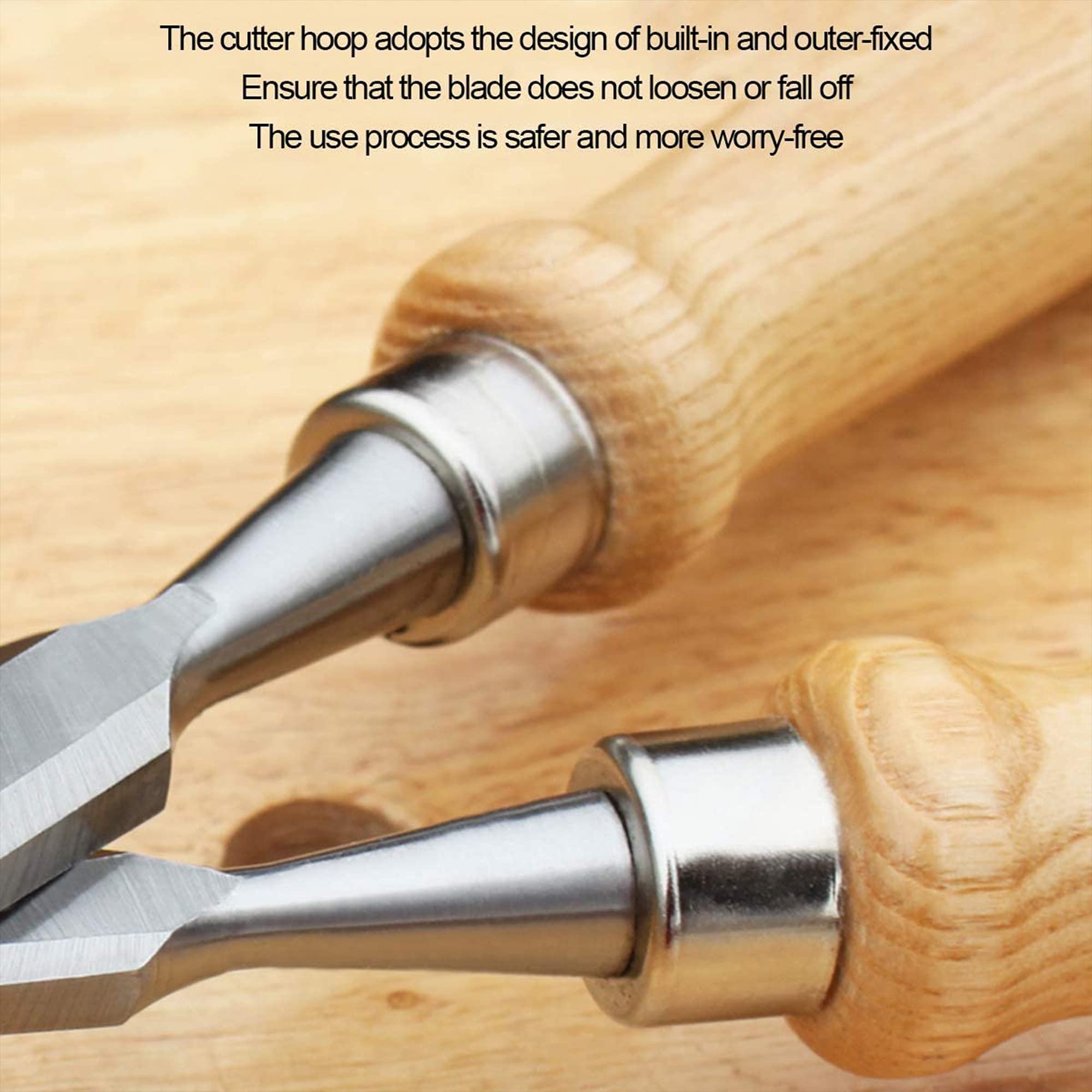 Formones Juego Cinceles Formones para Madera 8 Cinceles Profesionales Acero Cromo-Vanadio y Mango de Madera para Tallar Madera Carpintería Recortar Los Bordes