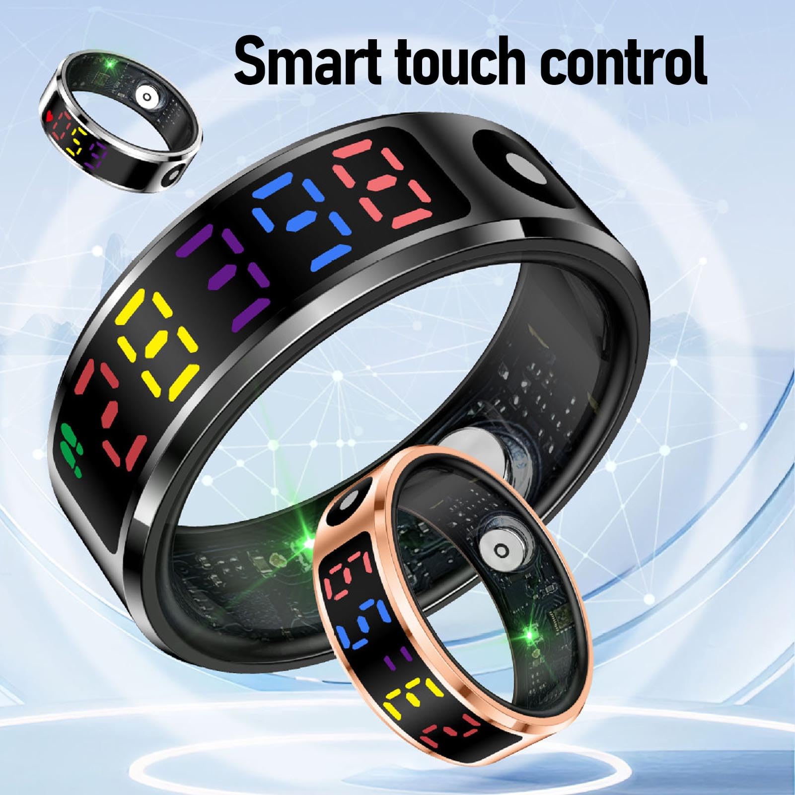 Smart Ring for Women & Men, 5ATM Water Proof Fitness Ring with Charging Case, Multi Sport Modes Fitness Tracker with Step Counter, Health Tracker for Sports Running Stylish (Size 9)