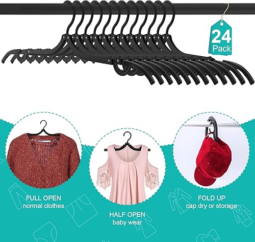 Miniatura 4 de 24 perchas de viaje, perchas plegables portátiles, perchas plegables negras, accesorios de viaje ligeros, perchas plegables antideslizantes para