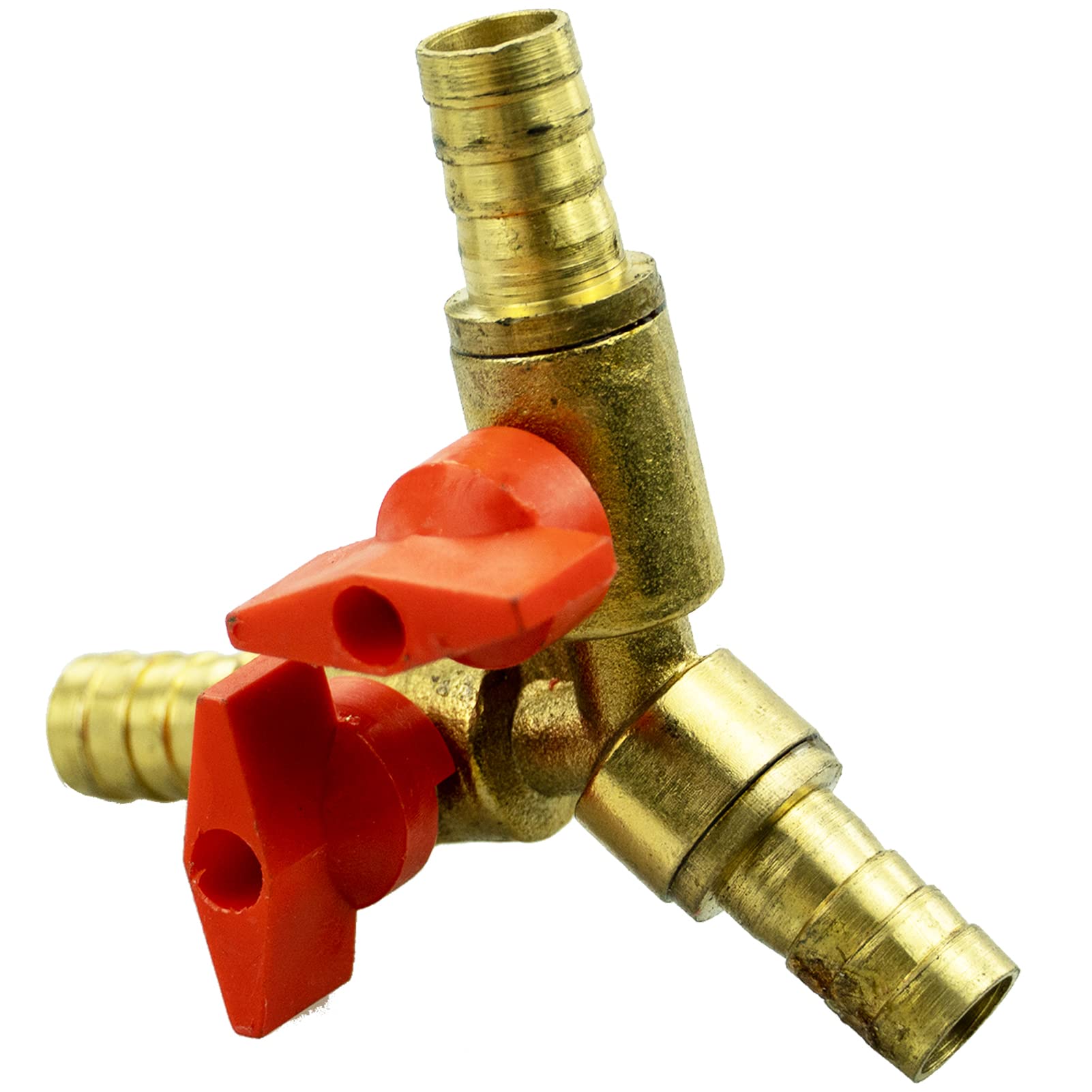 ASOFTY 2 Stück Y-Schlauchverbinder Aus Messing Mit 6 Schlauchschellen - 10mm