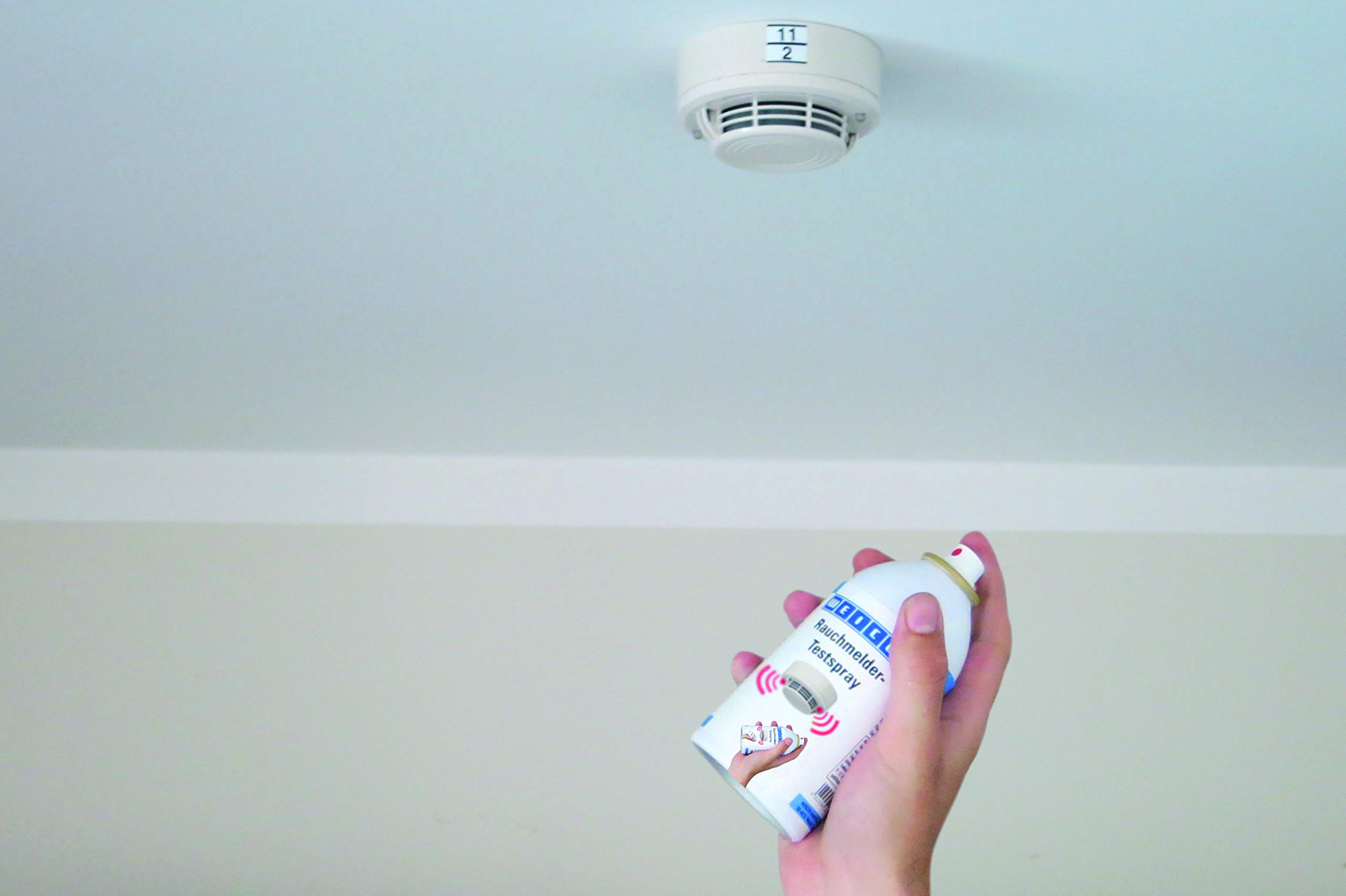 WEICON Spray Testeur pour Détecteurs de Fumée, 250 ml de gaz d'essai sans résidus pour détecteurs de fumée