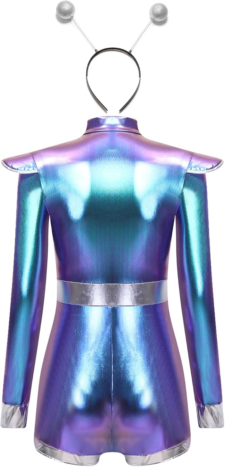 ranrann Alien Jumpsuit Alien Costume for Women Turtleneck Bodysuits
