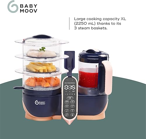 Miniatura 3 de Babymoov Duo Meal Station XL, 6 in 1 Food Processor with Steamer, Multi-Speed Blender, Warmer, Defroster & Sterilizer (Nutritionist Approved), pink