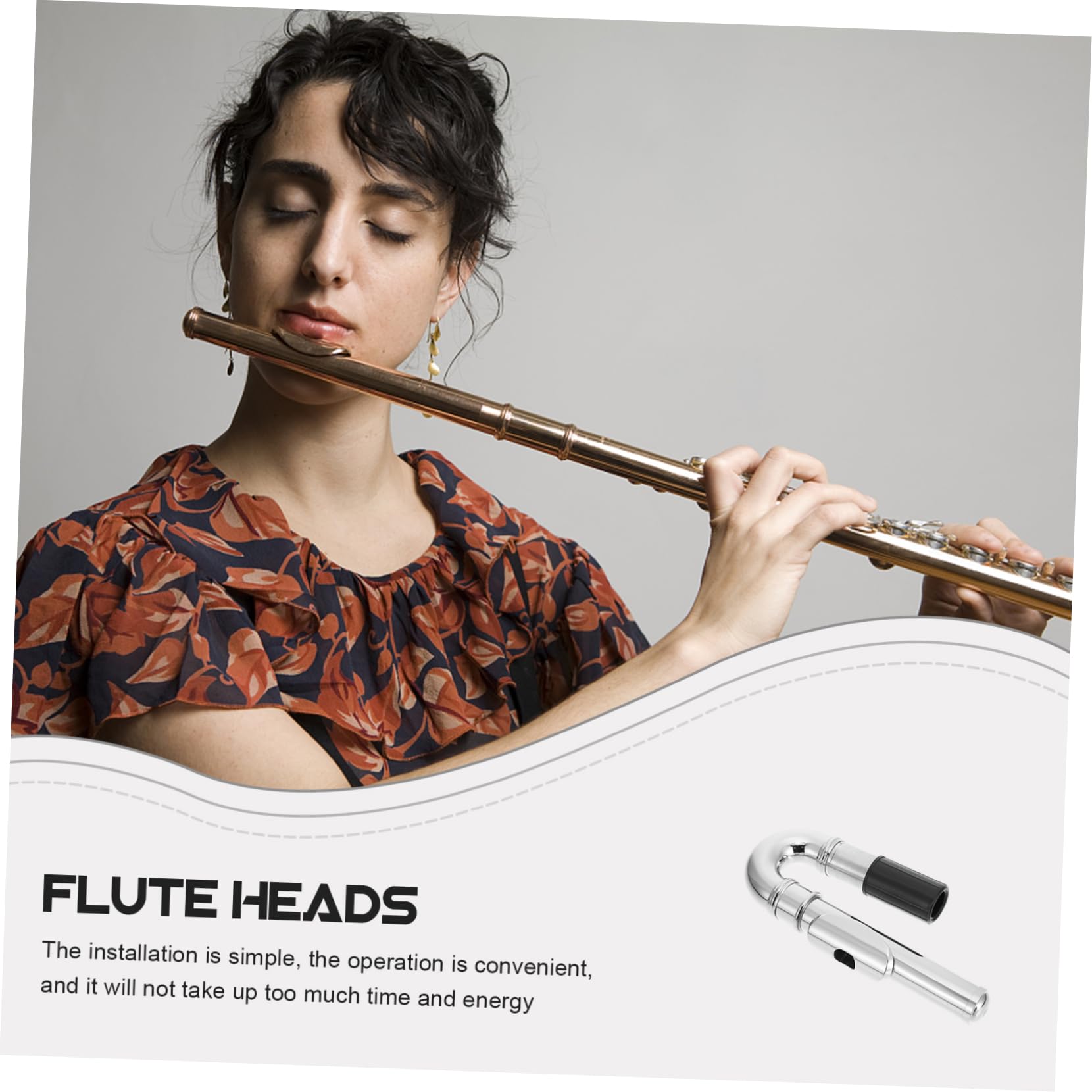 Gatuida Silbernes Flöten Ersatzkopf Mundstück Robustes Flötenzubehör für Querflöte Langlebiges Instrumententeil für Blasinstrumente