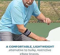 Vista 6 de OrthoSleeve Codera ES3 diseñada para prevenir y revivir el dolor asociado con codo de tenista, codo de golfista, dolor general de codo y dolor