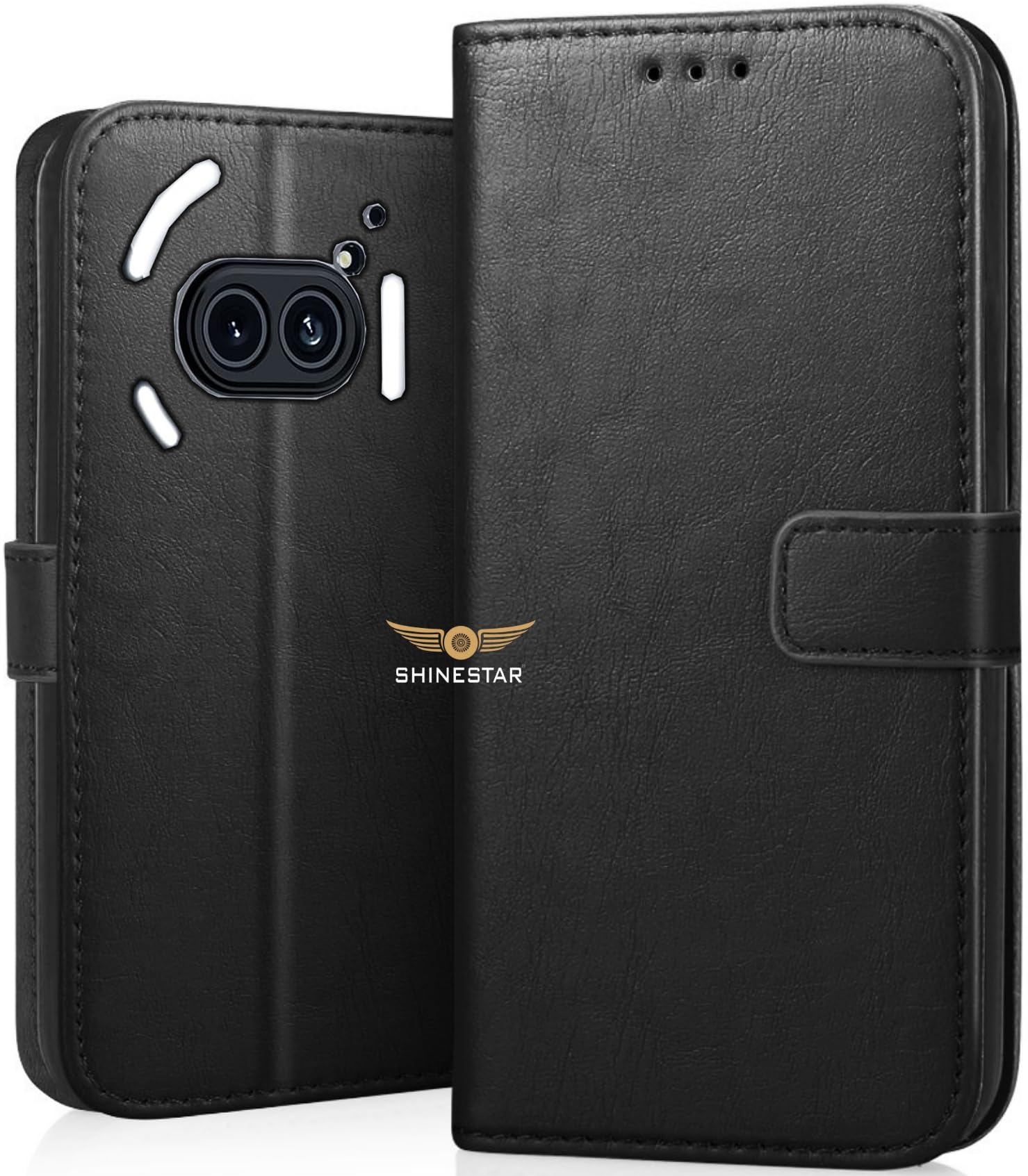SHINESTAR Nothing Phone 2a / 2a Plus 5G Flip Back Cover | PU Leather Flip Cover Wallet Case with TPU Silicone Case Back Cover for Nothing Phone 2a / 2a Plus 5G - Classy Black (B0CY9DF847) Amazon Price History, Amazon Price Tracker