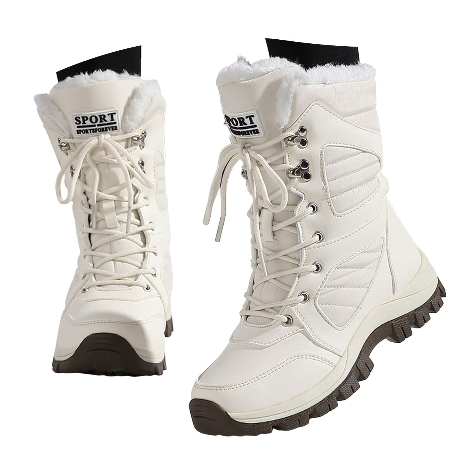 Schneestiefel Damen Trekkingschuhe Winterstiefel Gefüttert Schneeschuhe Winterschuhe Wasserdicht Snow Boots
