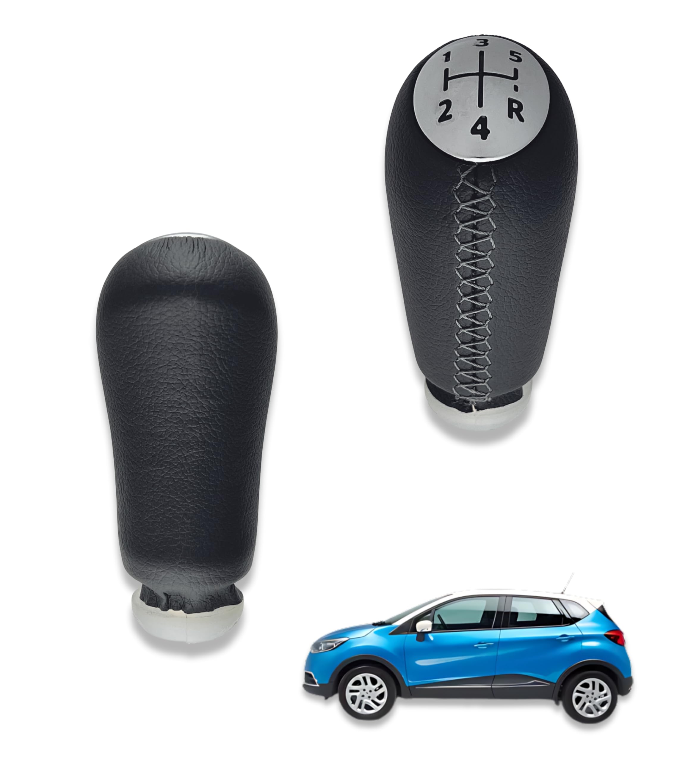 1neiSmartech Pomello Leva Cambio 5 Marce Compatibile con Renault Captur I 2013–2019 Prima Generazione, Compatibile con Oem 328651808R, con Retromarcia in Basso a Destra