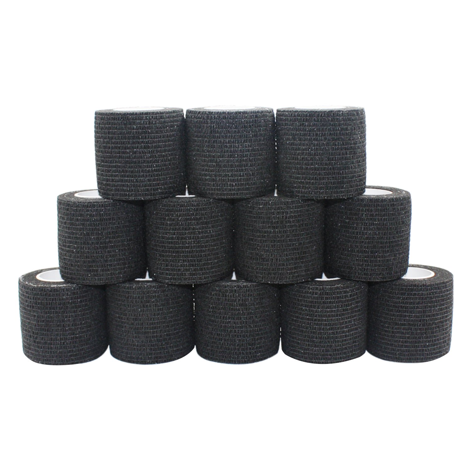 STpro Crepe Bandage Roll Elastic Bandage Cohesive Bandages 5cm x 12 Rolls Black Waterproof Bandage Vet Wrap Vets Tape Support Bandage Self Adhesive Bandage โ image 1