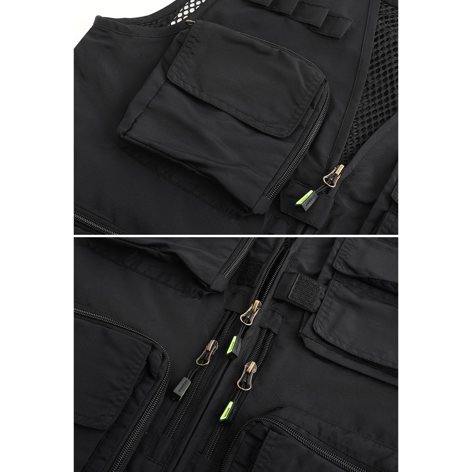 Gilet da pesca all'aperto Gilet da lavoro Hbufnha Unisex Caccia Viaggi Fotografia Safari Vest Con Multi Tasche, 2#nero, Large