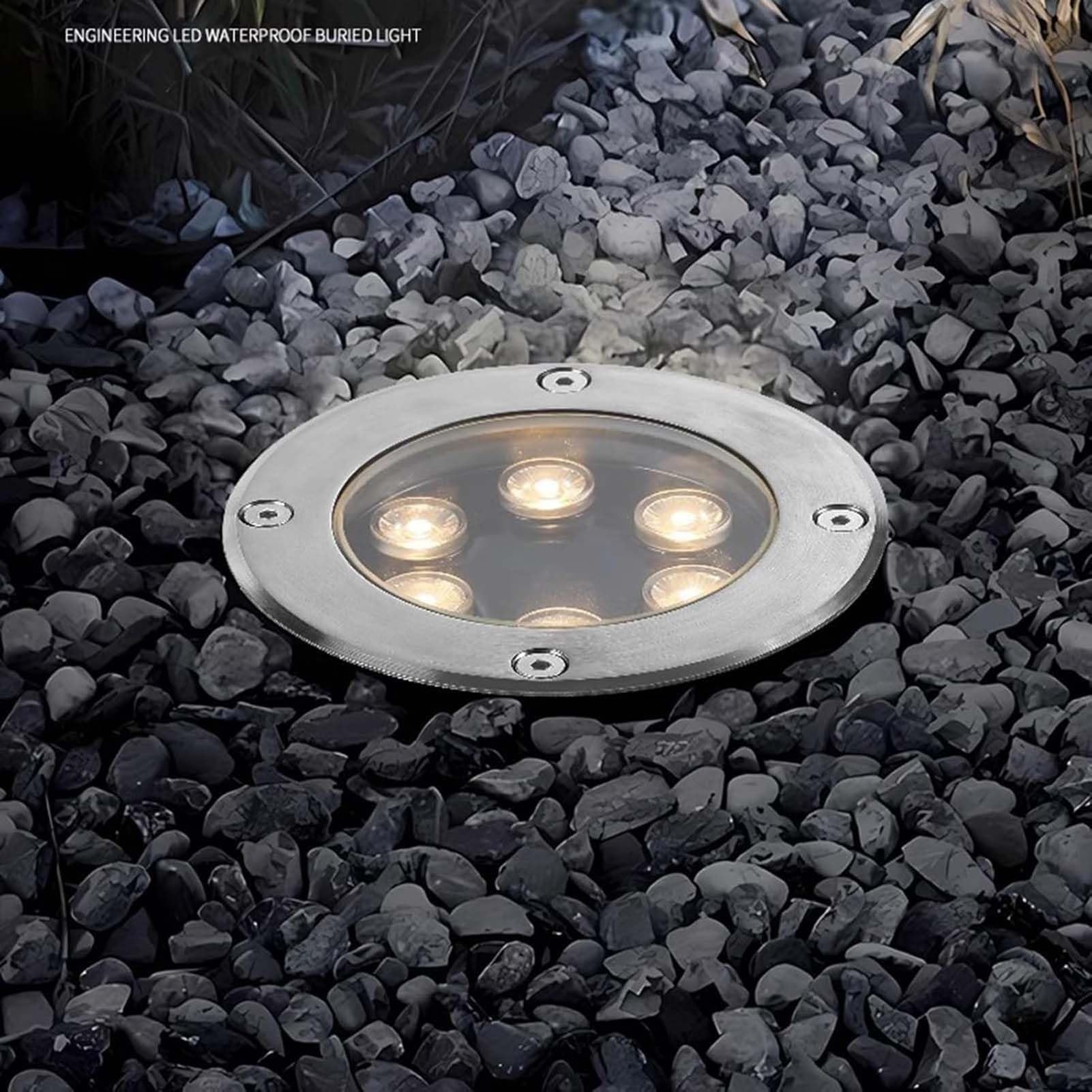 Lampa zewnętrzna LED, 9W - IP66 wodoodporne podziemne reflektory do zabudowy do ogrodu, podjazdu, tarasu i schodów - oświetlenie zewnętrzne zakopane AC220V (czerwony)