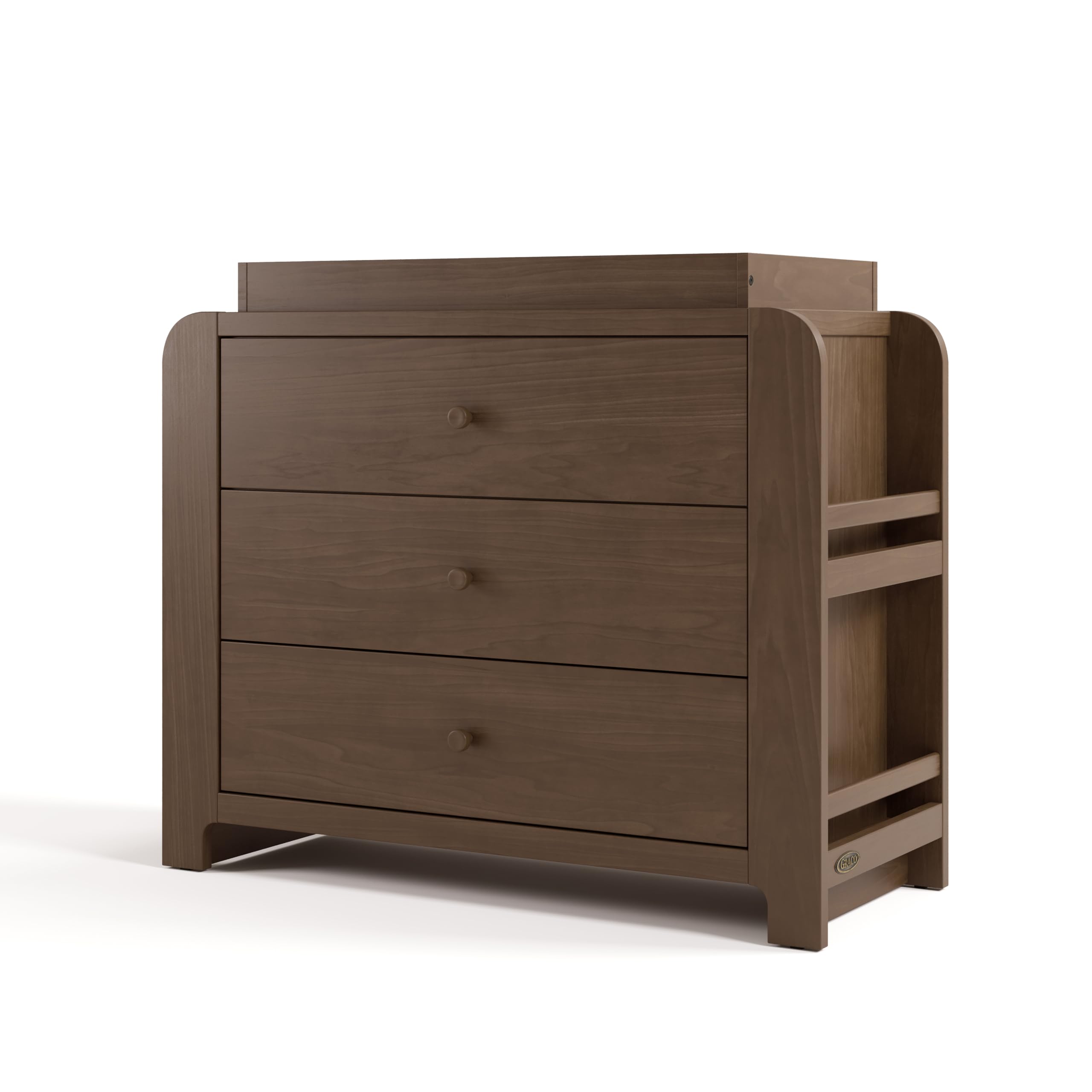 Graco Read-with-Me 3 Drawer Chest with Removable Changing Topper, Hazelnut