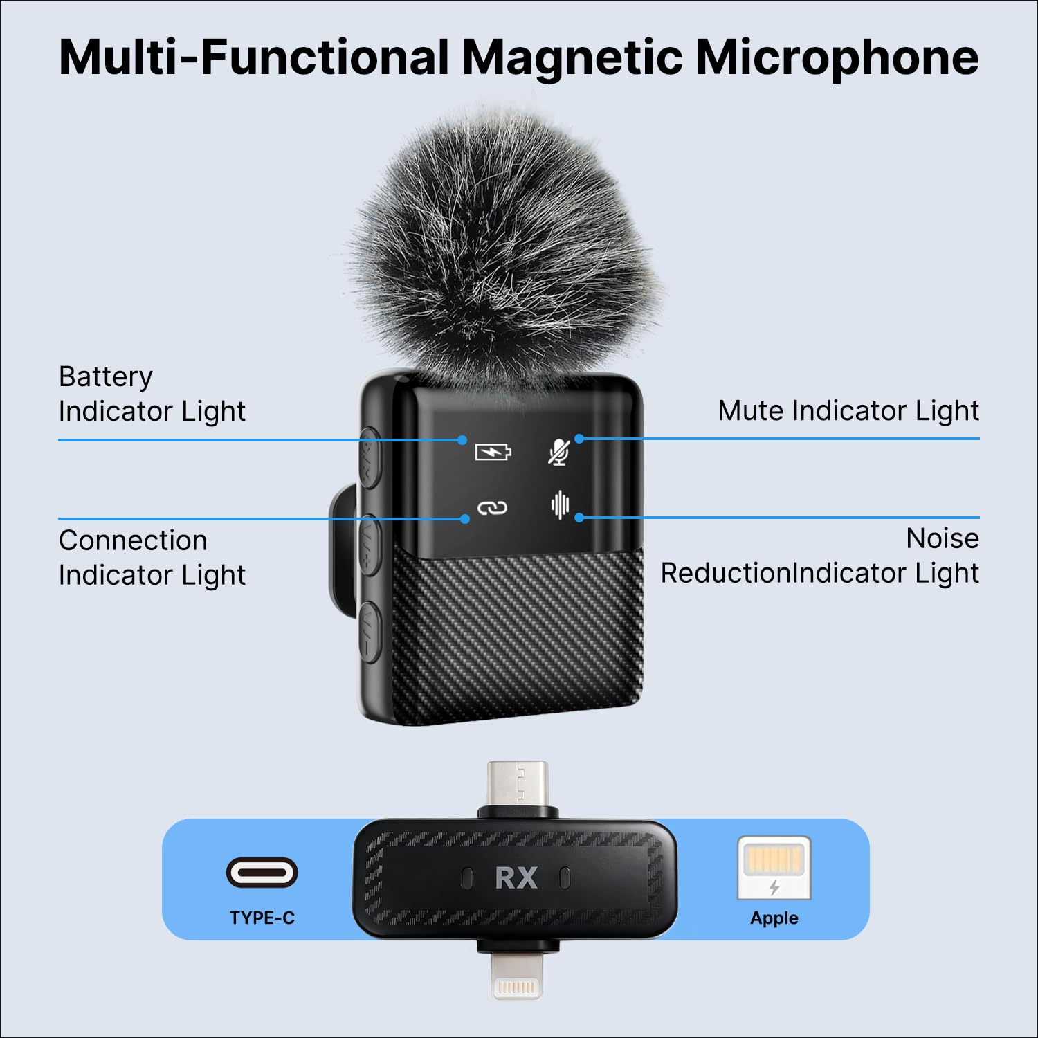 yAyusi Kit de Vlogging para iPhone/Android, Trípode Extensible de 198 cm con Micrófono/Anillo de Luz/Soporte para Teléfono/Control Remoto, Adecuado para Grabación de Vídeo y Transmisión en Vivo