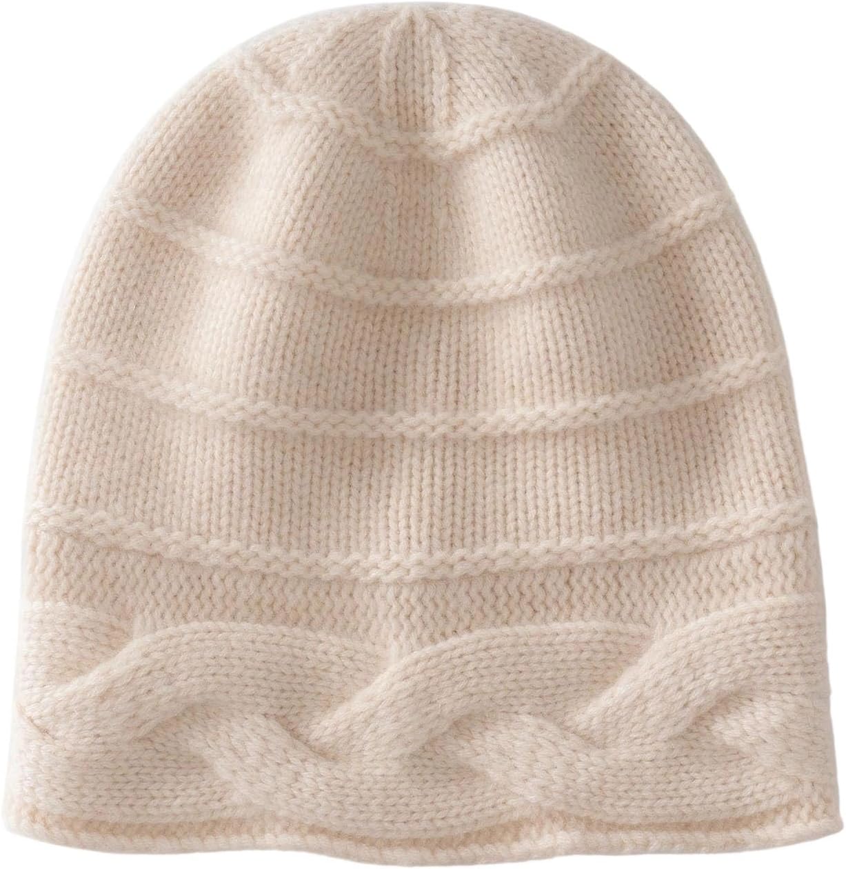 Cashmere Hats Women Thick Warm Caps Outdoor Knit Textured Beanie
