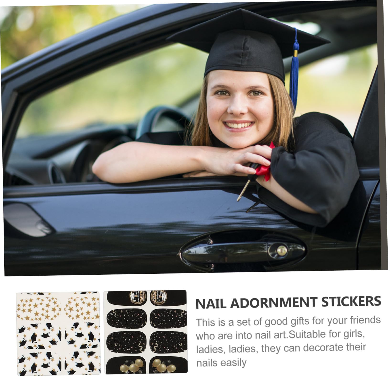 FOMIYES 48hojas Pegatinas De Uñas Temática De Graduación De Calcomanías Adornadas Para Manicura Decoración Única Para Celebraciones y Fiestas