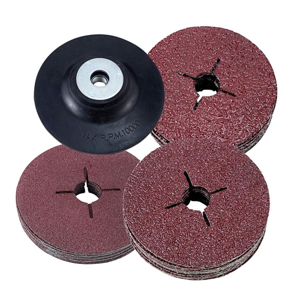 30/50 Uds 115mm amoladora angular agujero cruzado papel de acero papel de lija disco de pulido hoja de pulido 24#36#40#60#80#120#,50 Uds P60 Grit