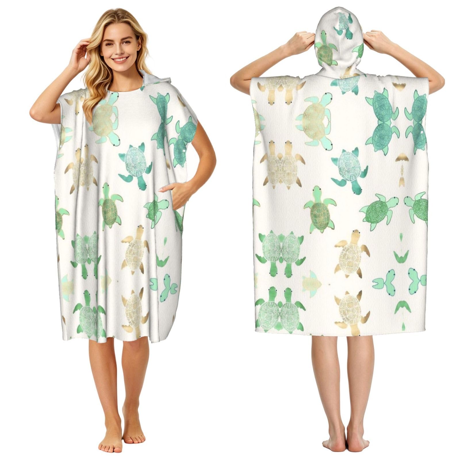 Poncho à capuche microfibre peignoir à langer pour se changer partout