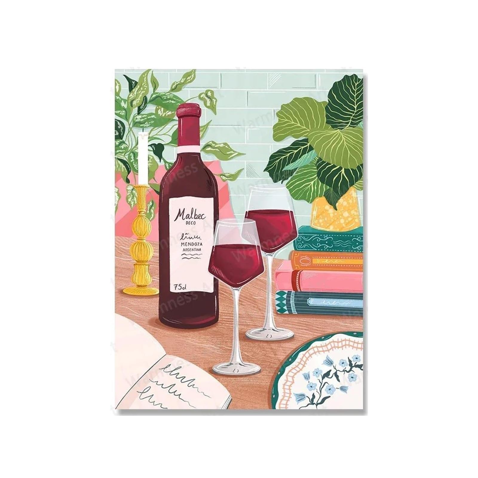 Cuadro sobre lienzo arte de pared de diseño nórdico moderno y póster de frutas