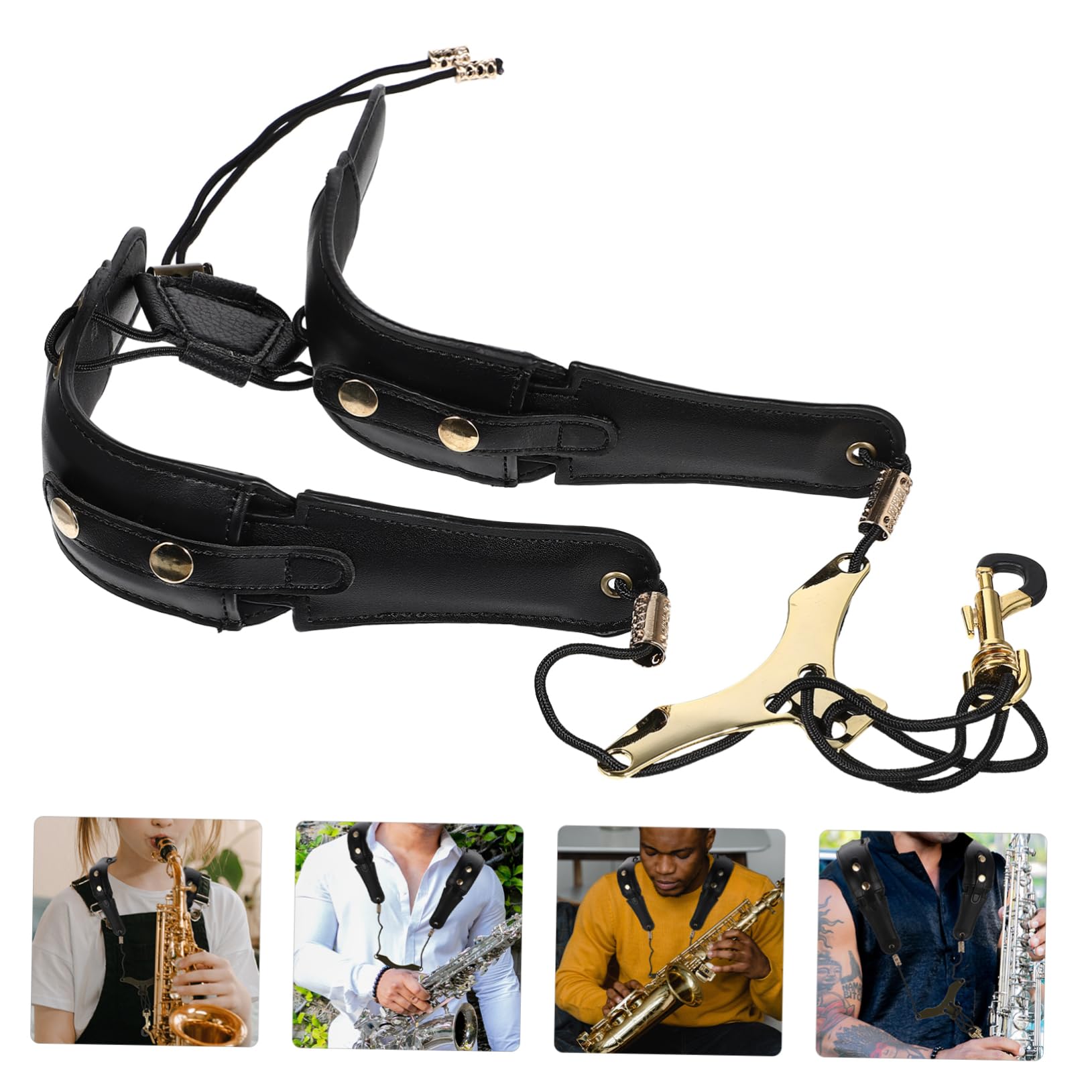 TOYANDONA Tracolla Imbottita Per Saxofono Cinghia Traspirante Per Soprano Tenore e Baritono Supporto Ergonomico Per Musicisti Professionisti e Principianti