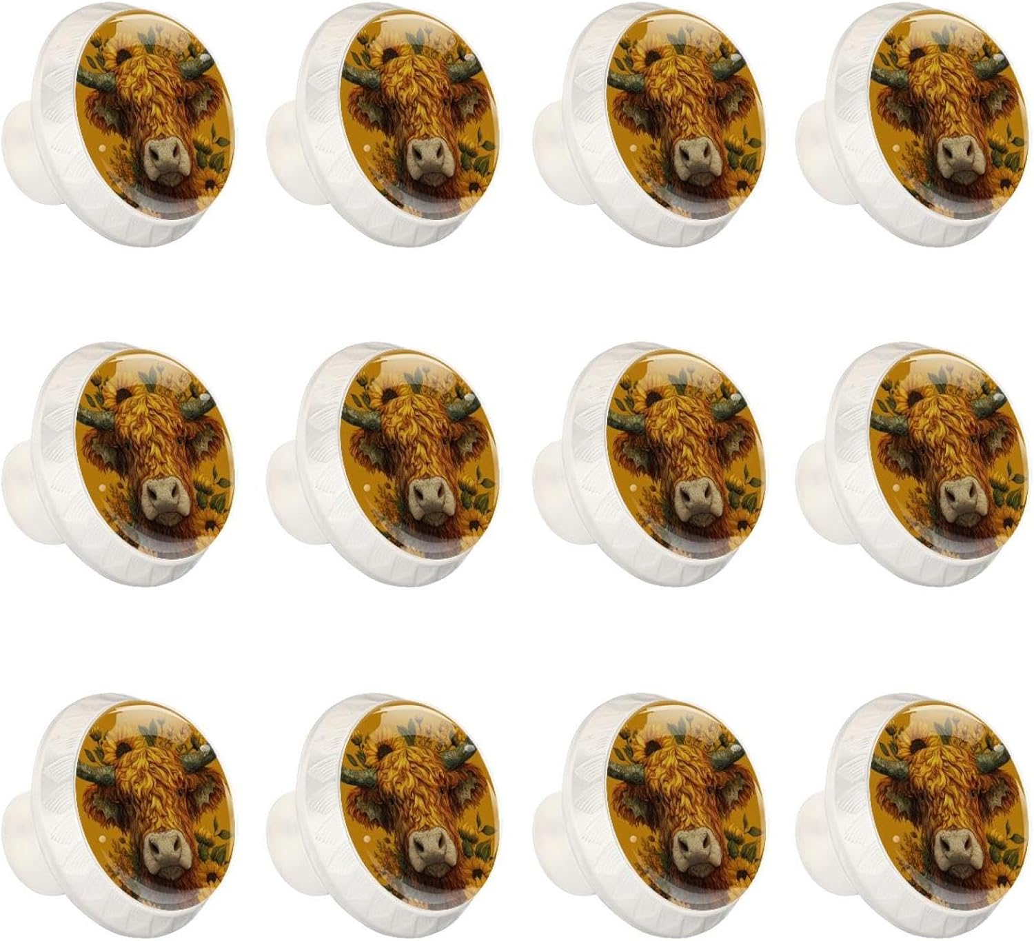 Black Base Hummingbird and Flower Decorative Furniture Knobs, Sturdy Cabinet Pulls with Screws for Home Renovation