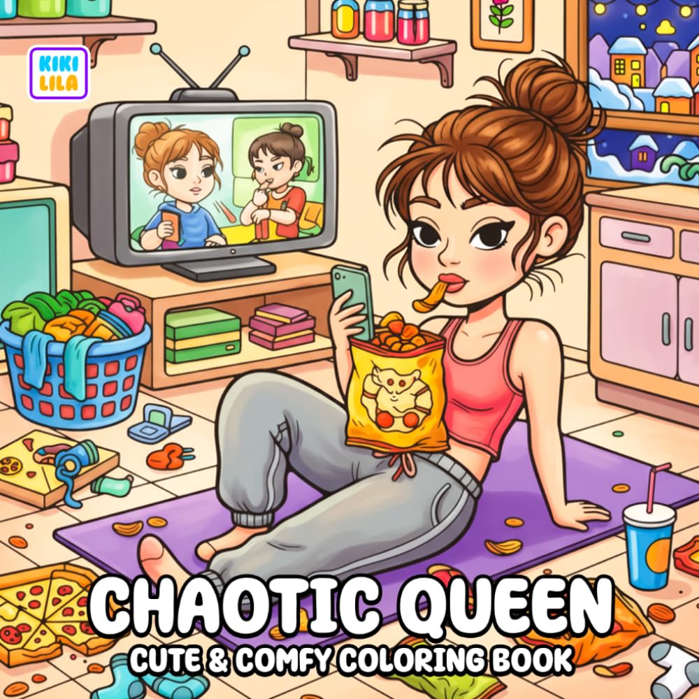 Chaotic Queen Coloring Book: Cute and Comfy Moments Full of Mess, Fun, and Everyday Chaos