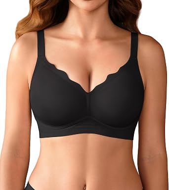 SHARICCA Seamless Jelly Bras for Women No Underwire - Wireless Support Tshirt Padded Bralette Comfortable Bra