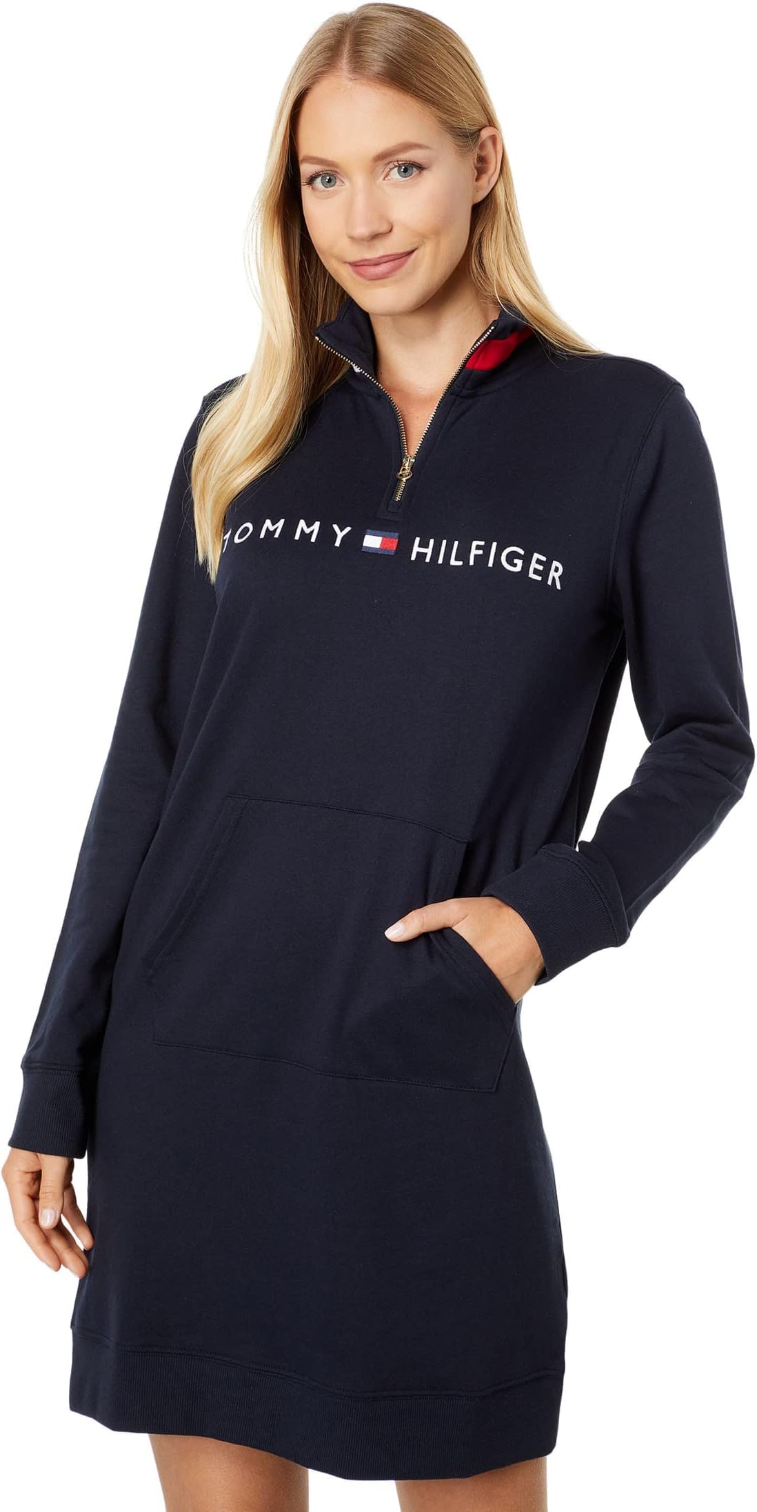 Tommy Hilfiger Funnel Neck Sweatshirt Dress