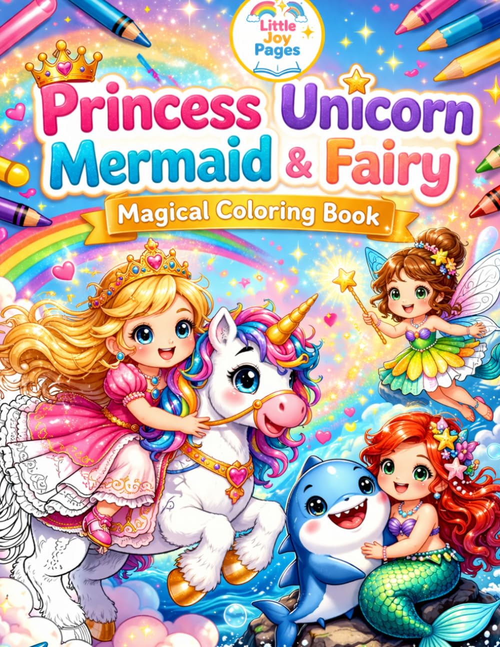 My Coloring Adventure: Cute Princess, Unicorn, Mermaid & Fairy Coloring Book for Kids Ages 3–6.: Fun & Easy Coloring Book with Big, Simple Designs for ... | Unicorns, Princesses, Mermaids & Fairies.
