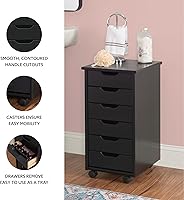 Vista 9 de Corinne - Carrito de almacenamiento con ruedas de seis cajones, color negro Linon