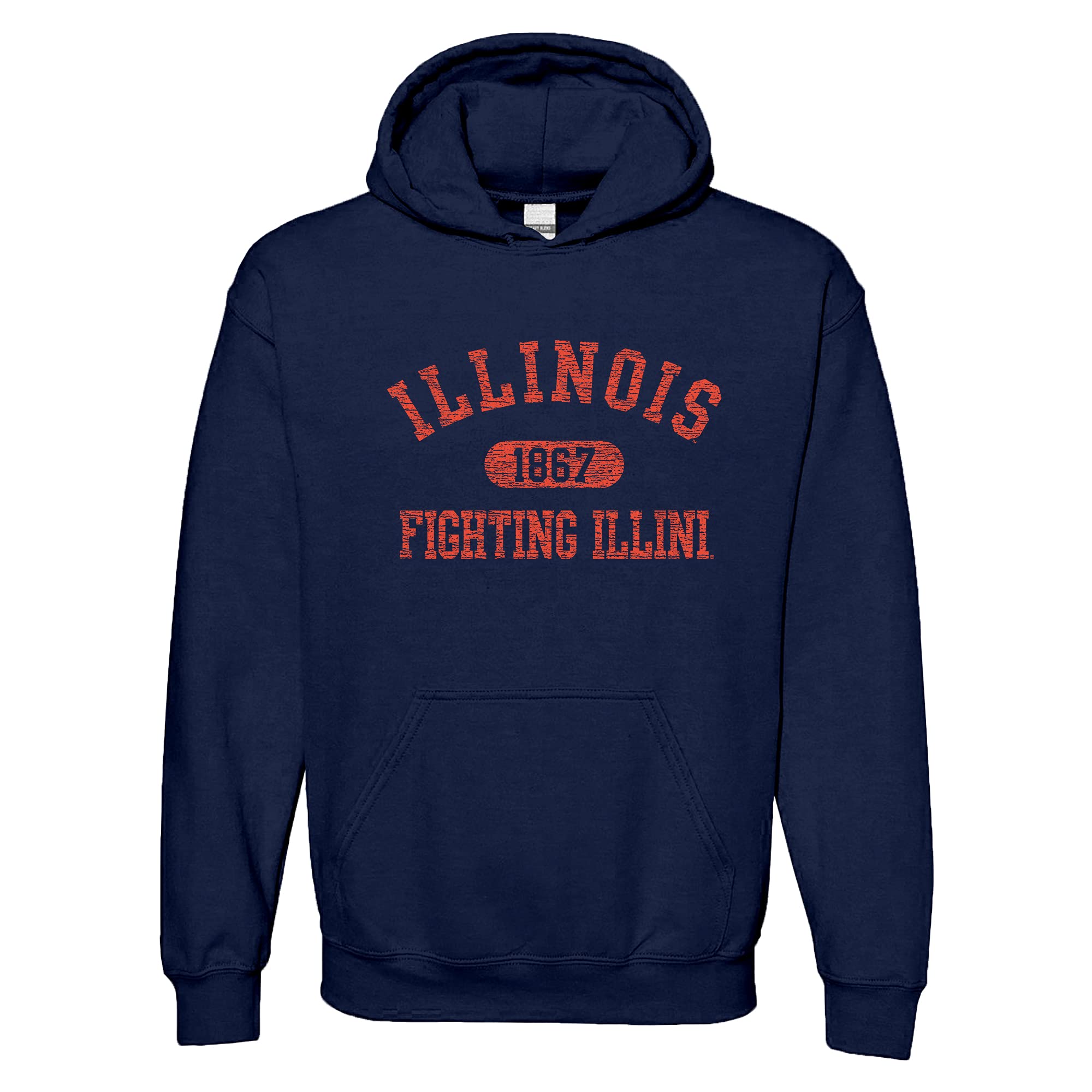 Underground Printing NCAA Officially Licensed College - University Team Color Athletic Arch Hoodie, Illinois Fighting Illini Navy, 3XL โ image 1