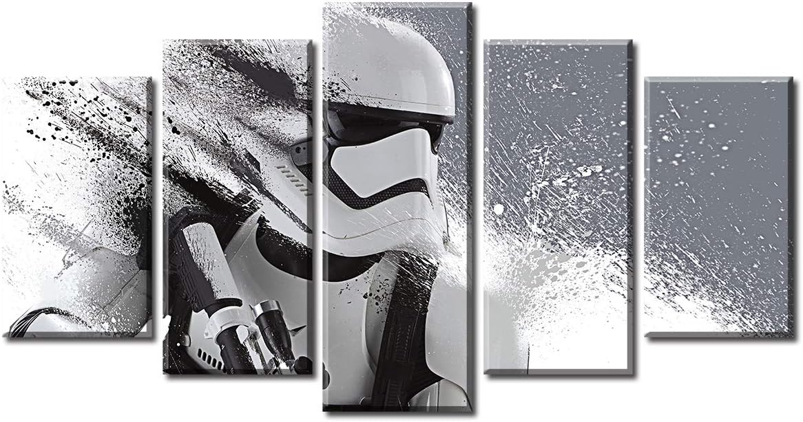 DJSYLIFE Star the Wars Canvas Wall Art For Living Room 5 Pieces Movie Picture Poster Boy Bedroom Decoration Artwork