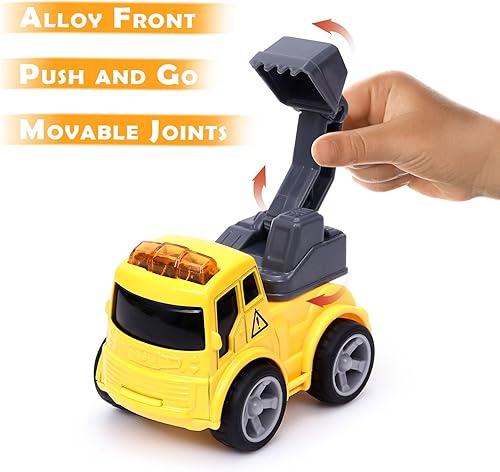 Miniatura 5 de Golray Camión de construcción para niños pequeños, regalo para niños de 2, 3, 4, 5 años, vehículo de fricción con rociador de niebla de sonido