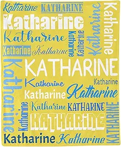 Personalized Blanket for Kids Adults Personalized Name Blanket Custom Blanket with Name Personalized Gifts for Christmas Birthday Valentines Day Mothers Fathers Day (Yellow, 50"x60")