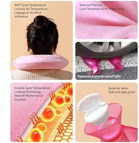 Miniatura 4 de Neck Hot Water Bottle,Hot Cold Compress Leak-Proof Wrap,Reusable Shoulder Warmer Bottle - for Home Office Winter School Travel Vacation