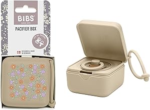 BIBS Liberty Pacifier Strap Box - Pacifier Clip & Sterilizer Box - Food Grade Material BPA Free 100% - Strawberries and Cream Vanilla