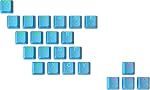 Ranked Rubber Keycap Set | Double Shot Translucent | OEM Profile for Mechanical Gaming Keyboard (White, 23 Keys)