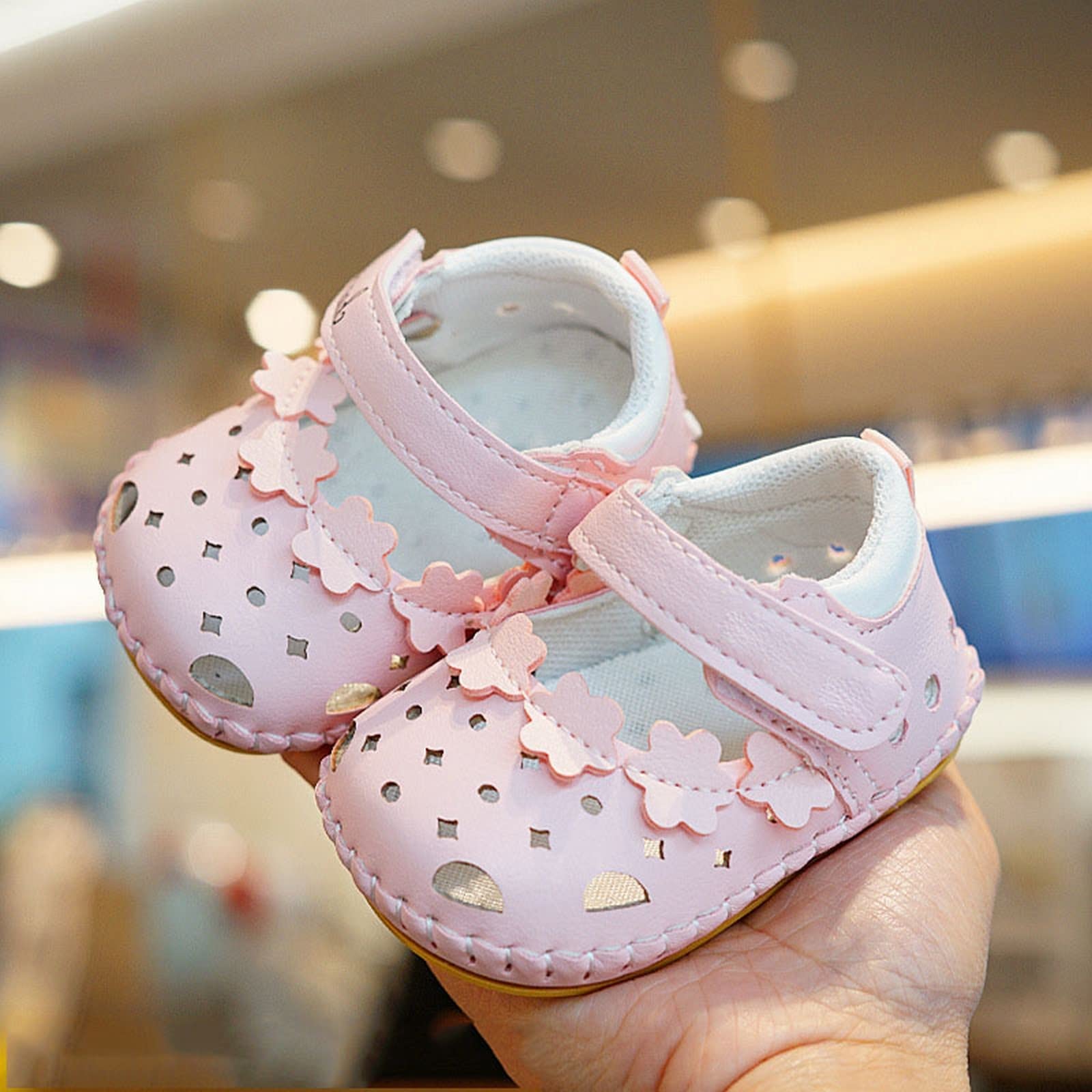 Infant Baby Girls Shoes Soft Sole Princess Wedding Dress Mary Jane Newborn Light Baby Sneaker Shoes Shoes Toddler Size 5 (Red, 5.5 Infant)