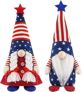 4th of July Patriotic Gnome Decorations, 2 PCS Gnomes Plush Table Decor