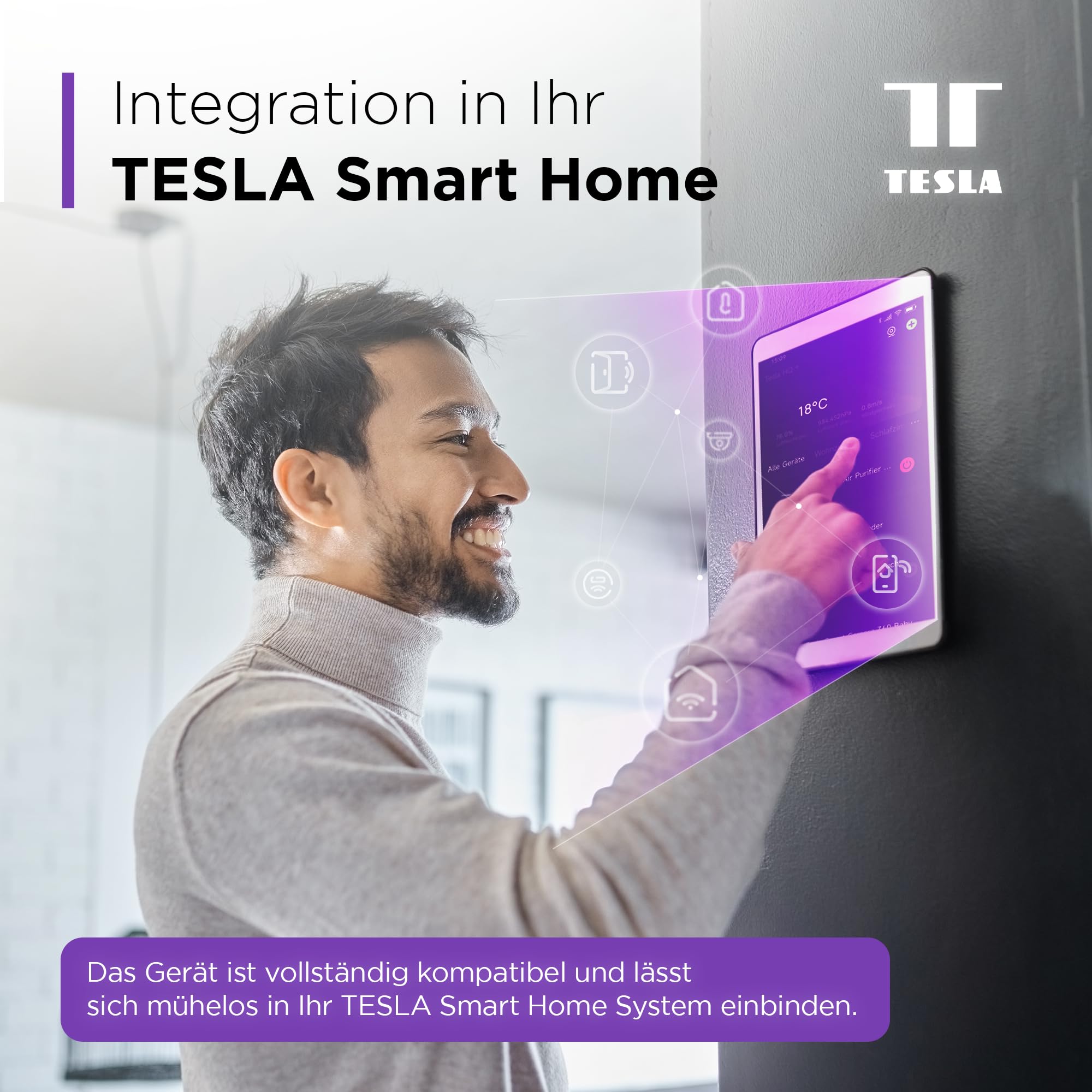 Tesla Smart Thermostatic Valve TV500 | Termostato elettronico compatibile con Amazon Alexa-Google Assistant | Valvola termostatica intelligente per risparmiare costi di riscaldamento (Smart