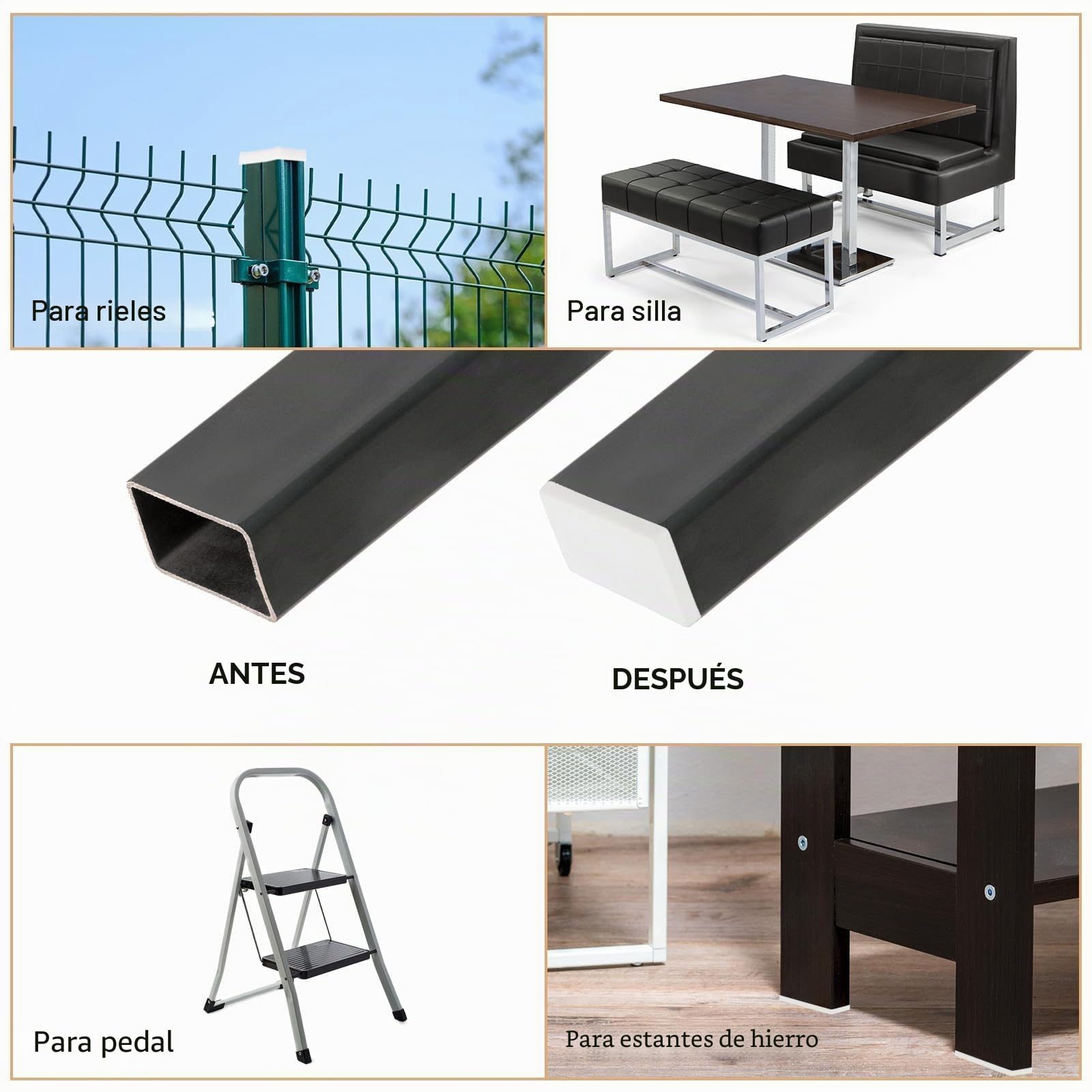 PATIKIL Tapones para Tubo Rectangular, 24 Pcs 60x40mm Tapones Laminares de Plástico Rectangular, para Patas de Silla, Mesas, Tubos de Metal, Tapones de Herrajes, Blanco