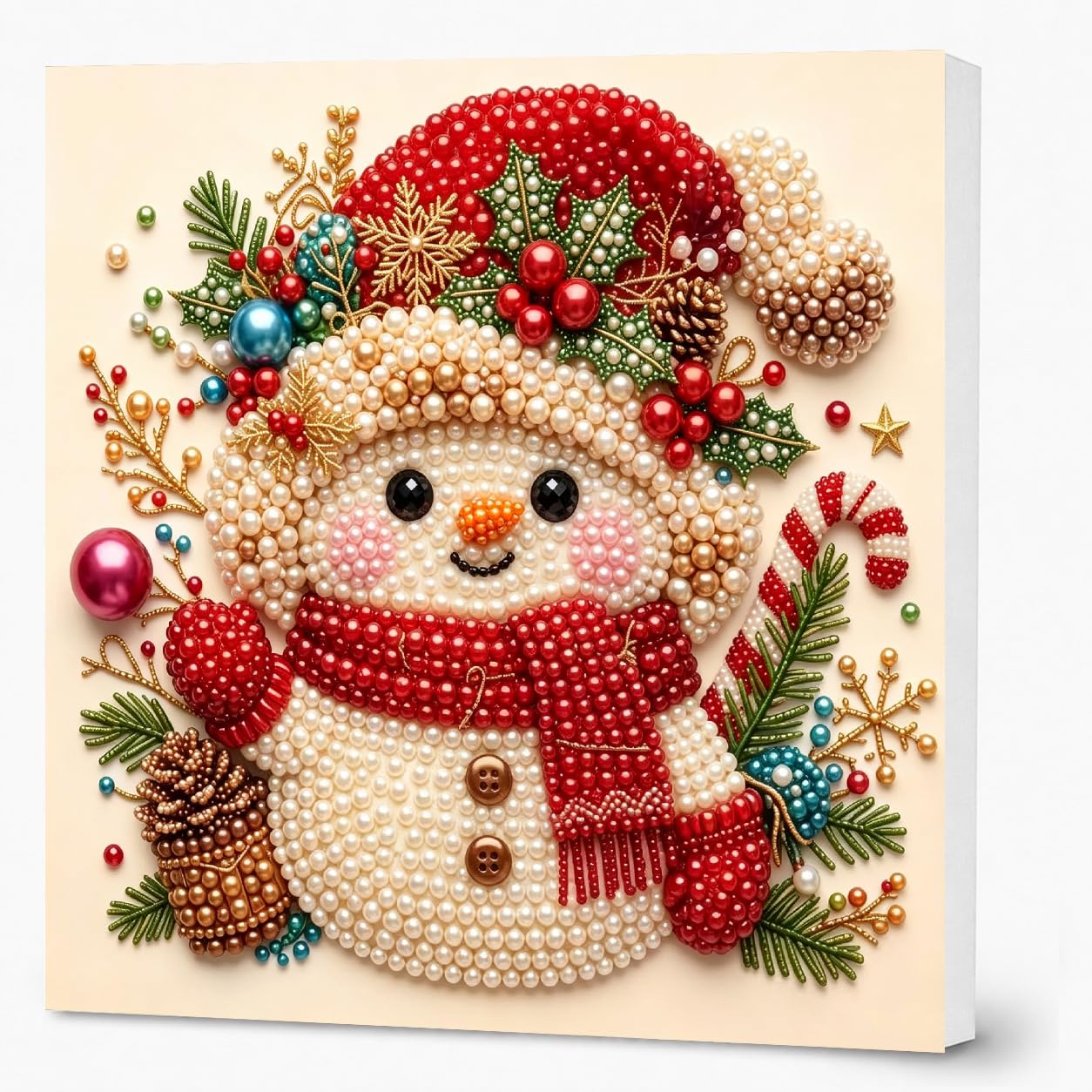 Christmas Pearl Painting Kits for Adults with Frame,Pearl Art Kit 10x10inch — image 1