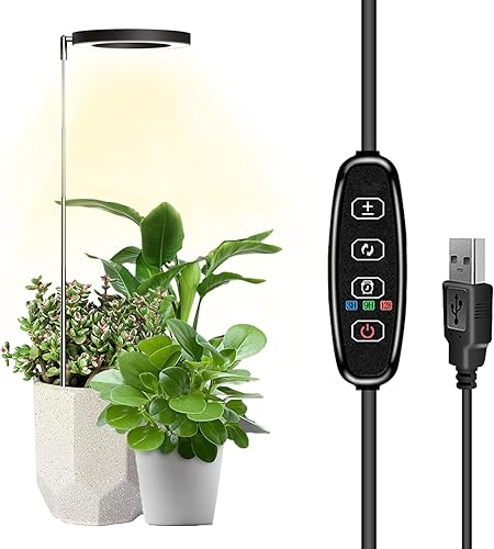 IMVSINCERE Luz de cultivo de plantas, luz LED de espectro completo para plantas de interior, lámpara de cultivo de plantas ajustable con