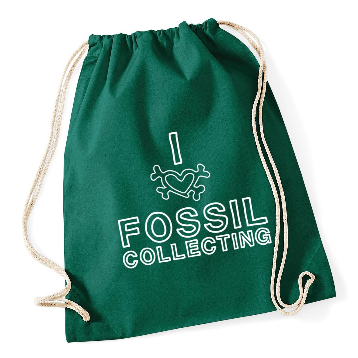 Hippowarehouse I Love Fossil Hunting Drawstring Cotton School Gym Kid Bag Sack 37cm x 46cm, 12 litres