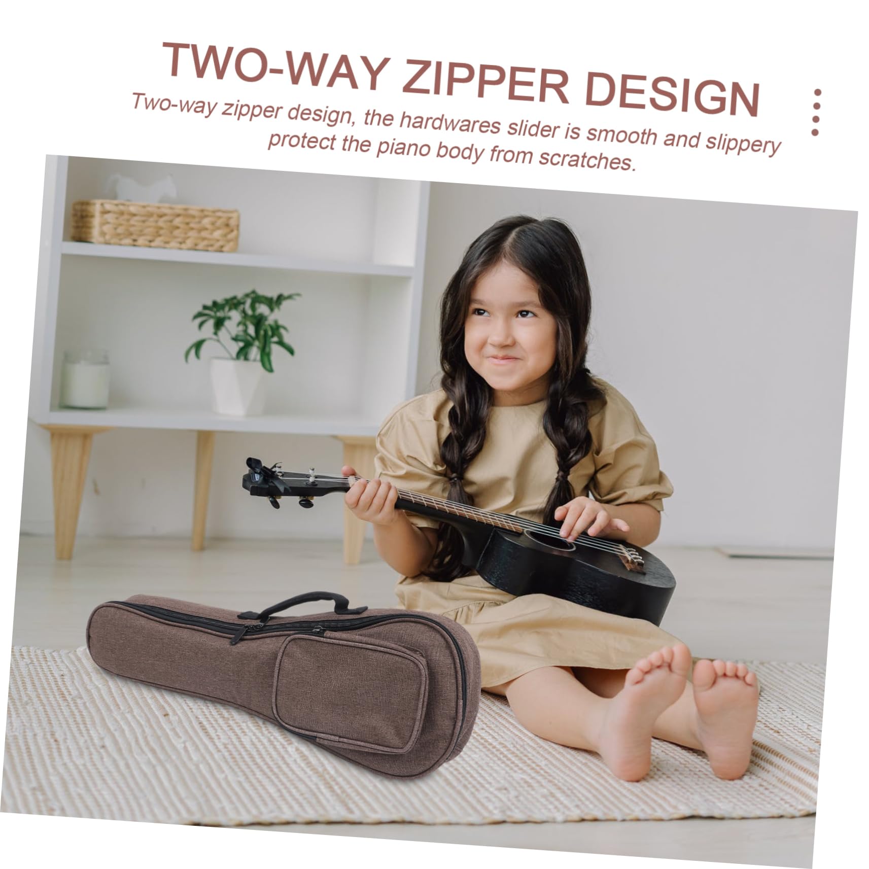 Bolsa para Ukelele de Nylon Esponja, Mochila de Alta Durabilidad y Cremallera Suave, Adecuado para Viajes y Aprendizaje del Ukelele