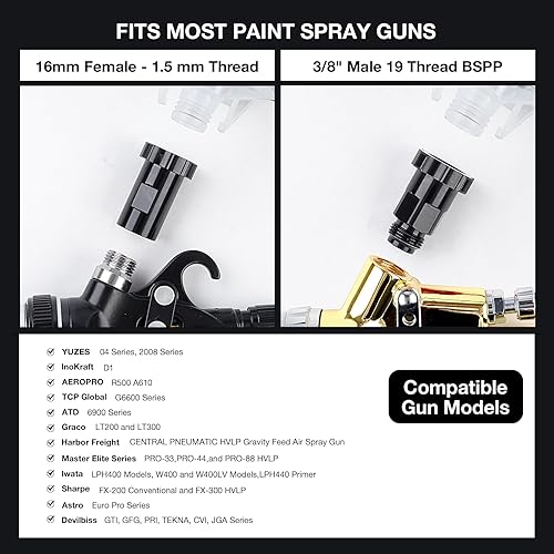 Miniatura 6 de YUZES 50 vasos de pintura desechables con tapas (20 onzas, 190 micrones), 2 tazas de mezcla de pintura con proporción, 2 adaptadores de taza de