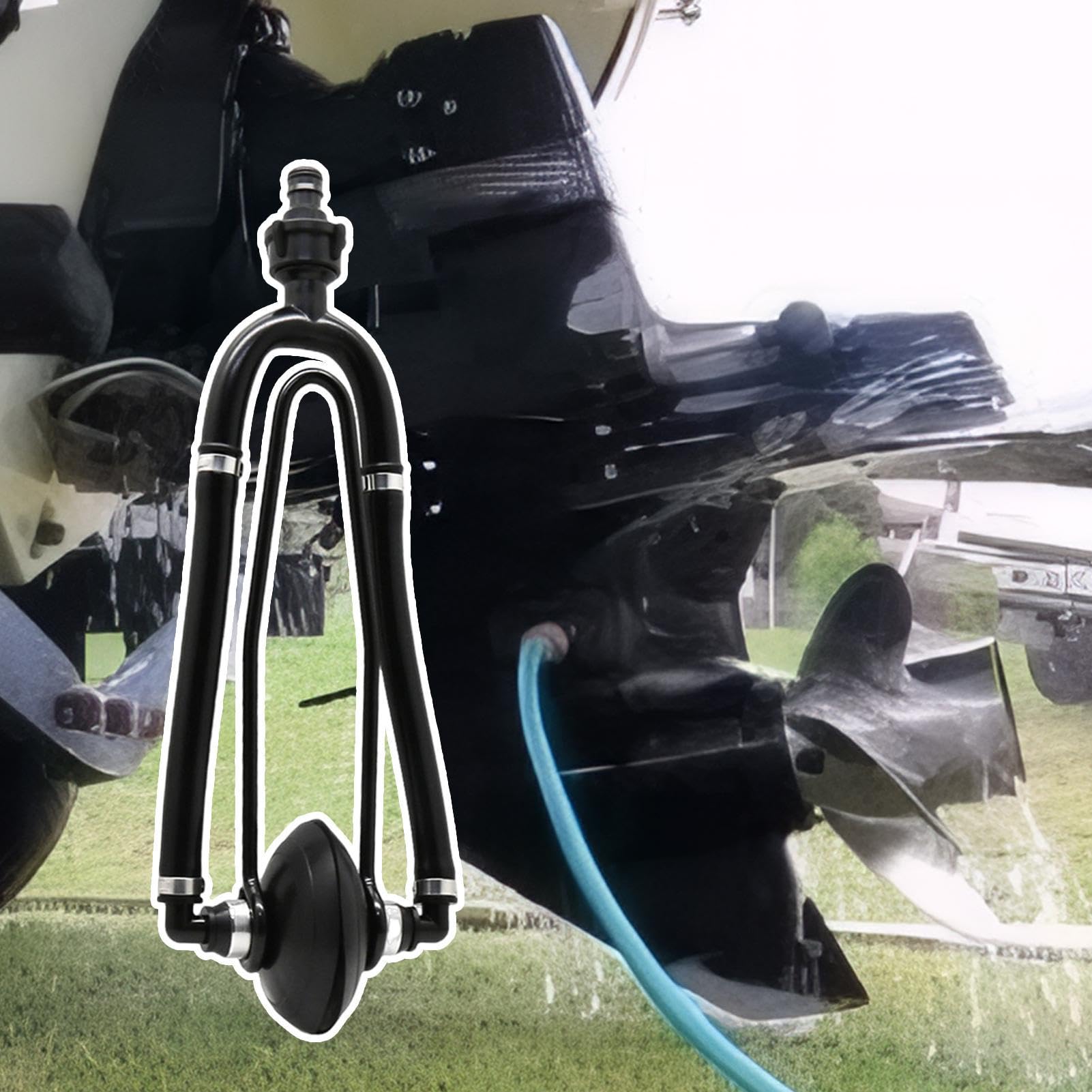 Sciacquoni per motori per barche - Sciacquone per motori in metallo per cuffie antirumore per barche | Muffole per lavaggio motore fuoribordo | Cuffie antirumore per motore con staffa | Lavaggio del m