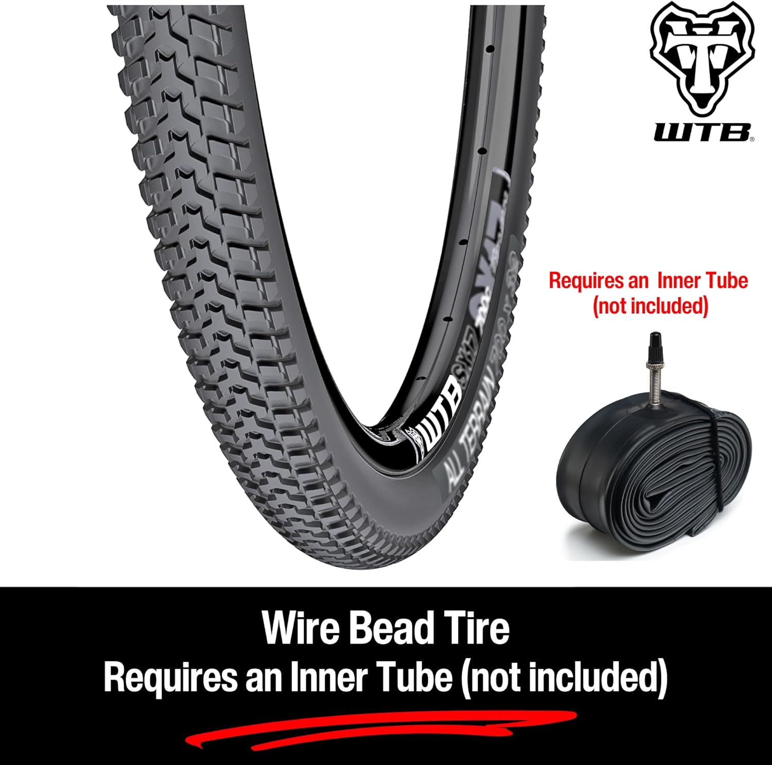 WTB All-Terrain Hybrid Bike Tire (700c/26) Wire Bead - Smooth on Pavement - Grippy on Loose Terrain - Commuting & Touring