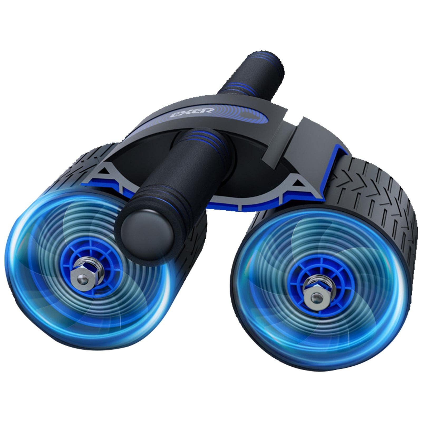 3 Rueda de Abdominales,AB Roller para Entrenamiento de Abdominales con Ruedas Dobles estables y Rebote automático | Rodillo AB de Doble Rueda para Entrenamiento de Abdominales