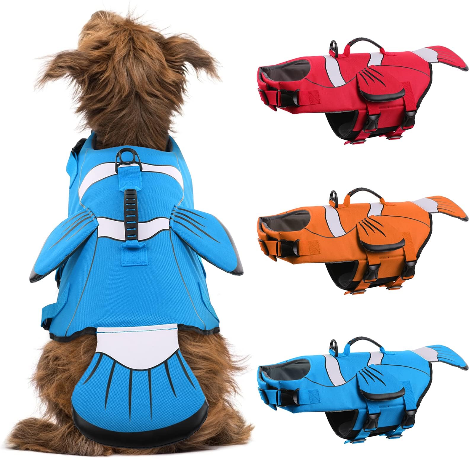 DENTRUN Dog Life Jacket Blue Small