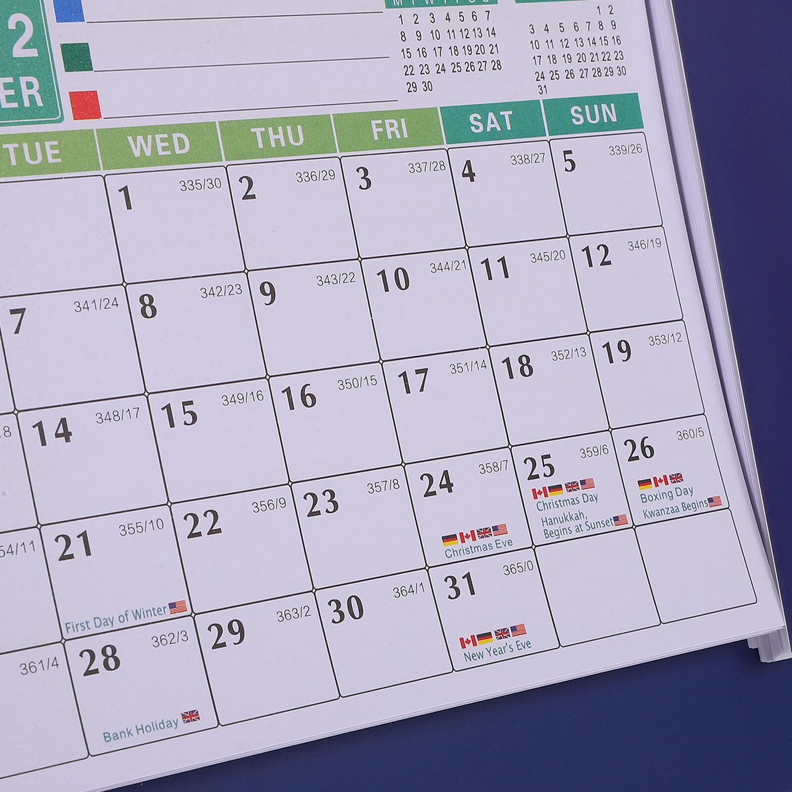 2 Piezas Calendario de Escritorio Calendario de con Soporte Planificador Diario para Oficina Estudio
